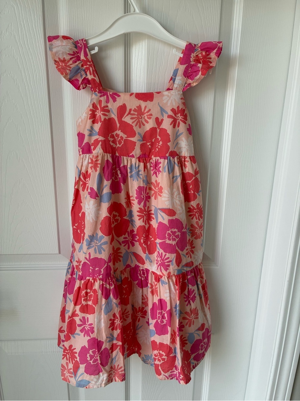 GAP Pink & Red Floral Ruffle-Strap Sundress